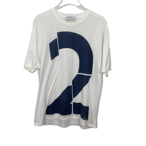 Salvatore Ferragamo V-Neck Graphic T-shirt Medium - Picture 1 of 7